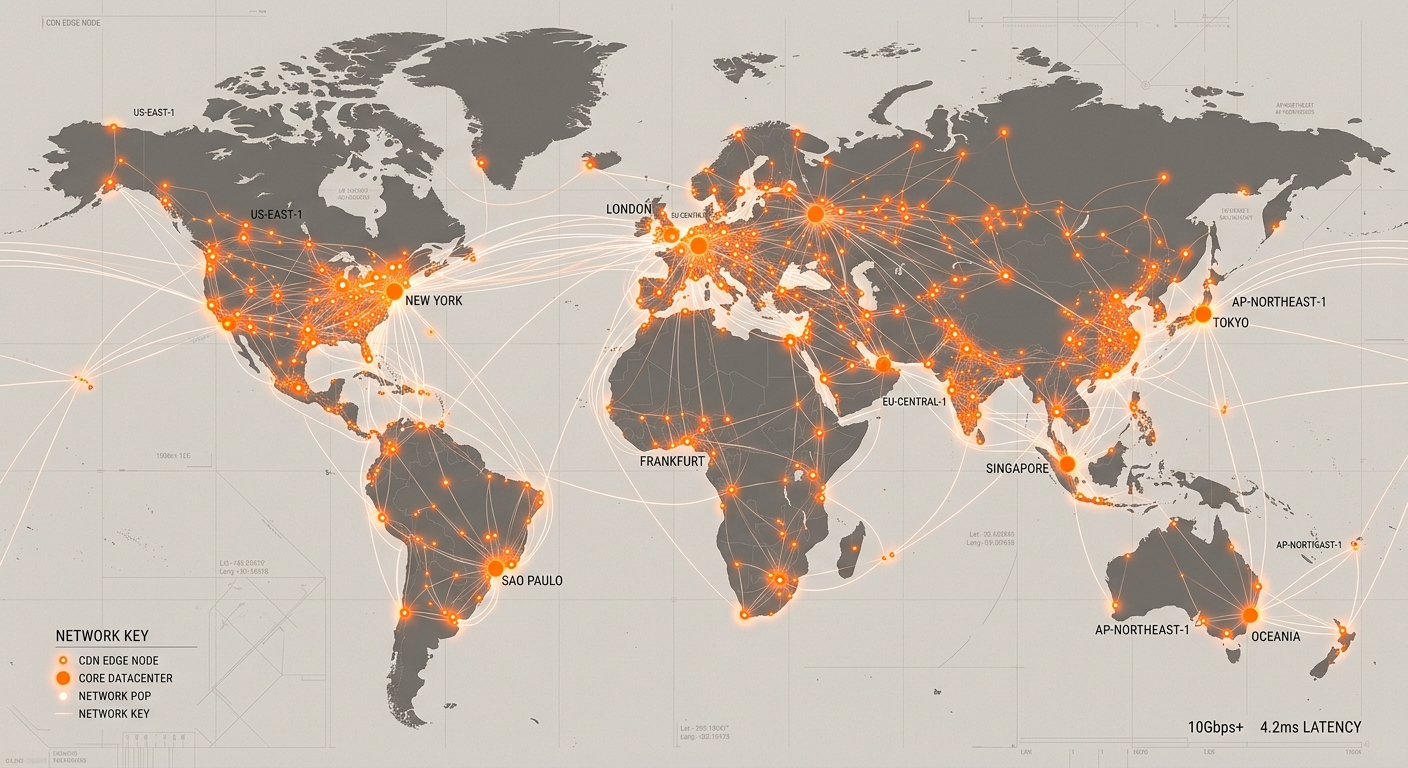 聚芯云 CDN 全球网络示意图